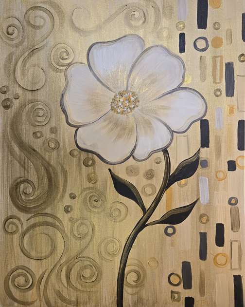 Klimt Style Golden Bloom