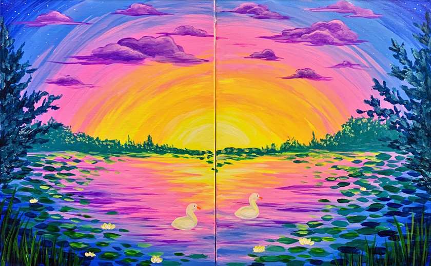 DATE NIGHT style or paint on a single canvas
