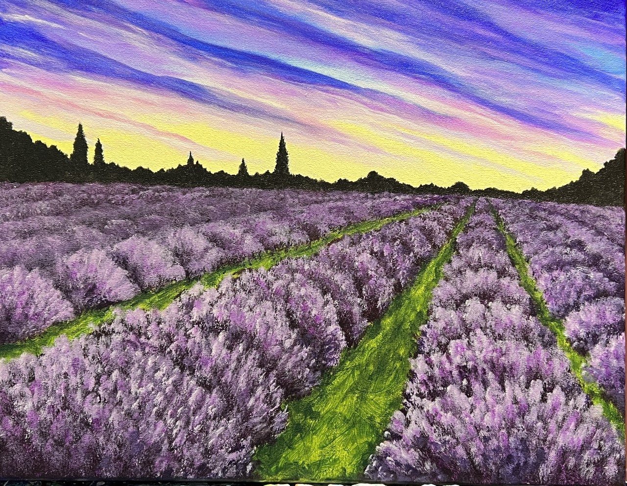 Lavender Twilight Pinot's Palette Painting