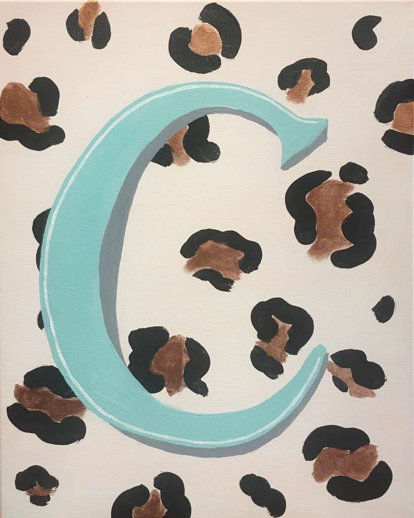Leopard Print Monogram Leopard Print Monogram - Pinot's Palette Painting