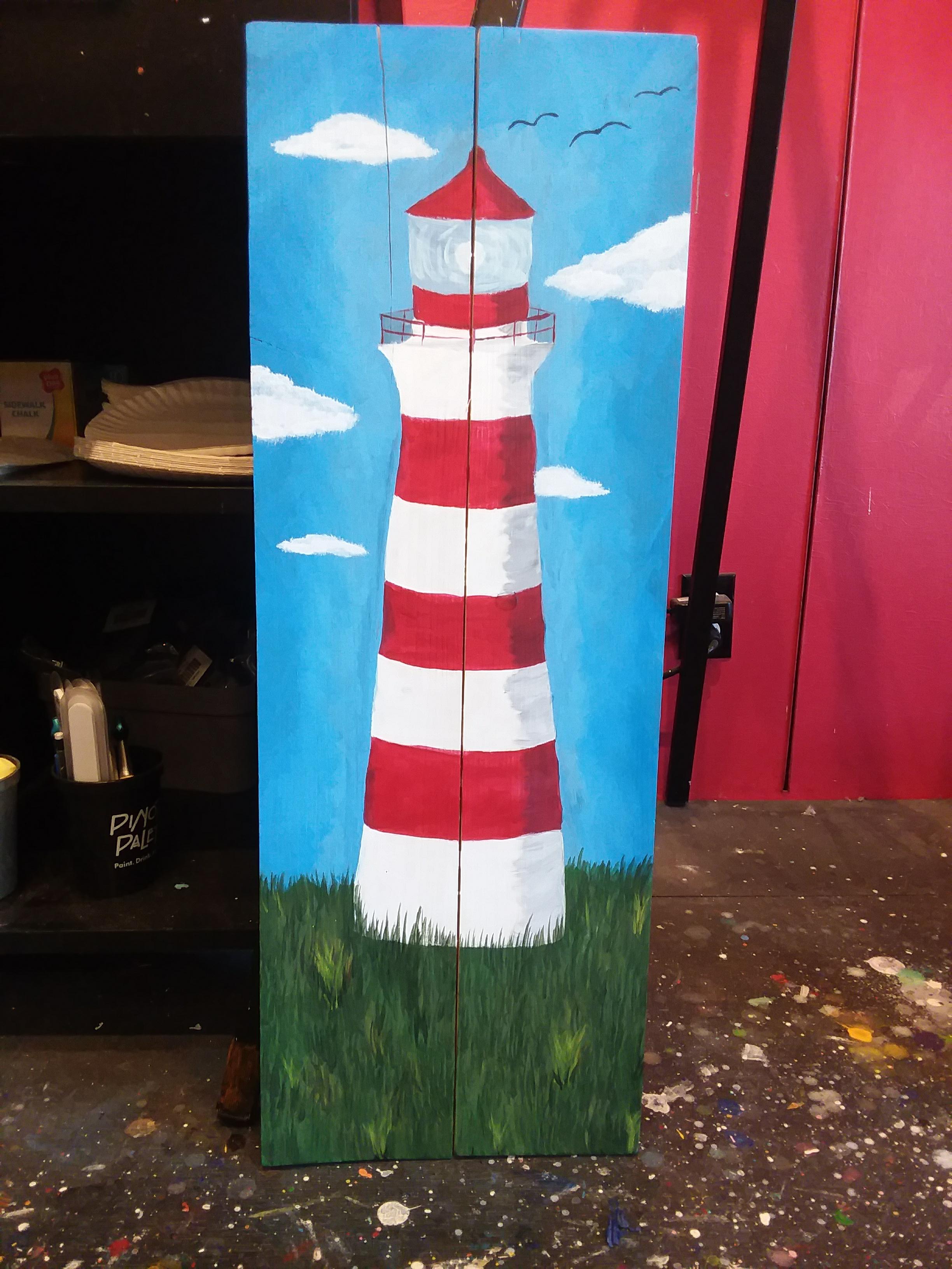 Lighthouse on Palette - Pinot's Palette Painting