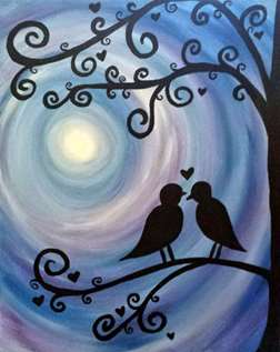Lovebirds at Twilight