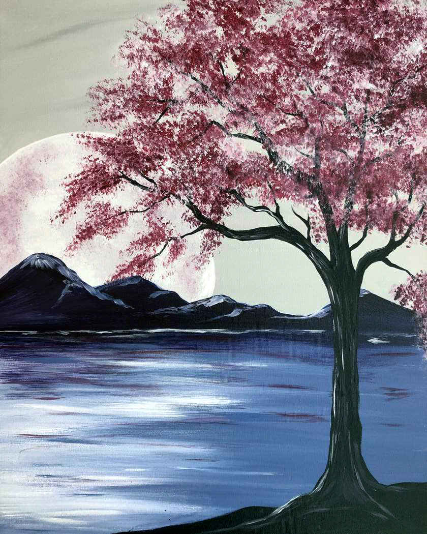 Magenta Moon - Pinot's Palette Painting