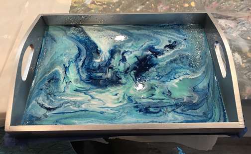 Marble Pour Art Tray