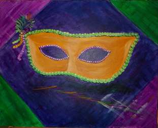 Learn How to Paint MARDI GRAS MASK with Acrylic - Paint & Sip at Home Fun  Step by Step Lesson 