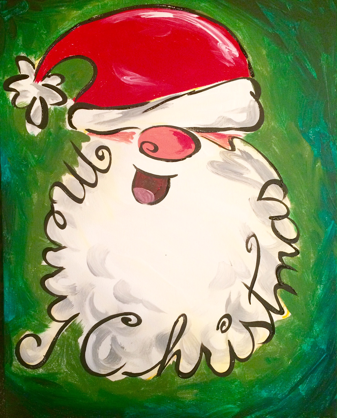 Merry Christmas Santa Pinot's Palette Painting