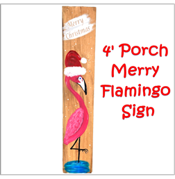 Merry Flamingo Porch Sign