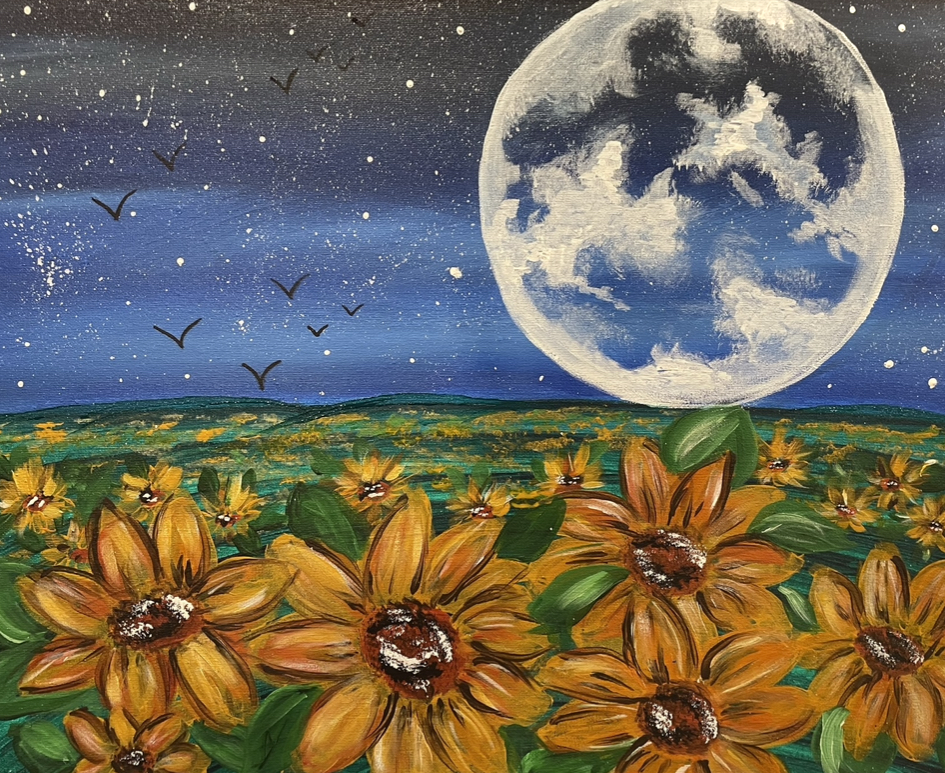 Midnight Sunflower - Pinot's Palette Painting