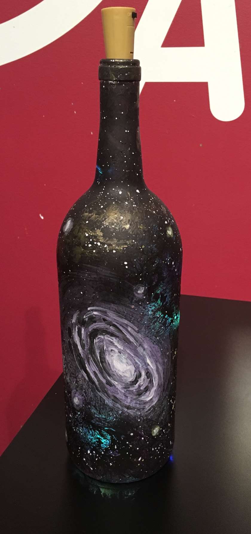 Paint on Wine Bottle with Cork Lights!