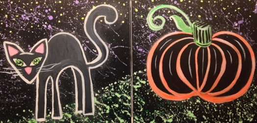 Mini - Halloween Kitty and Pumpkin