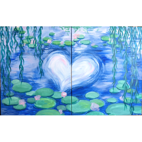 Valentine's Day Date Night - Two Canvases make one big picture!