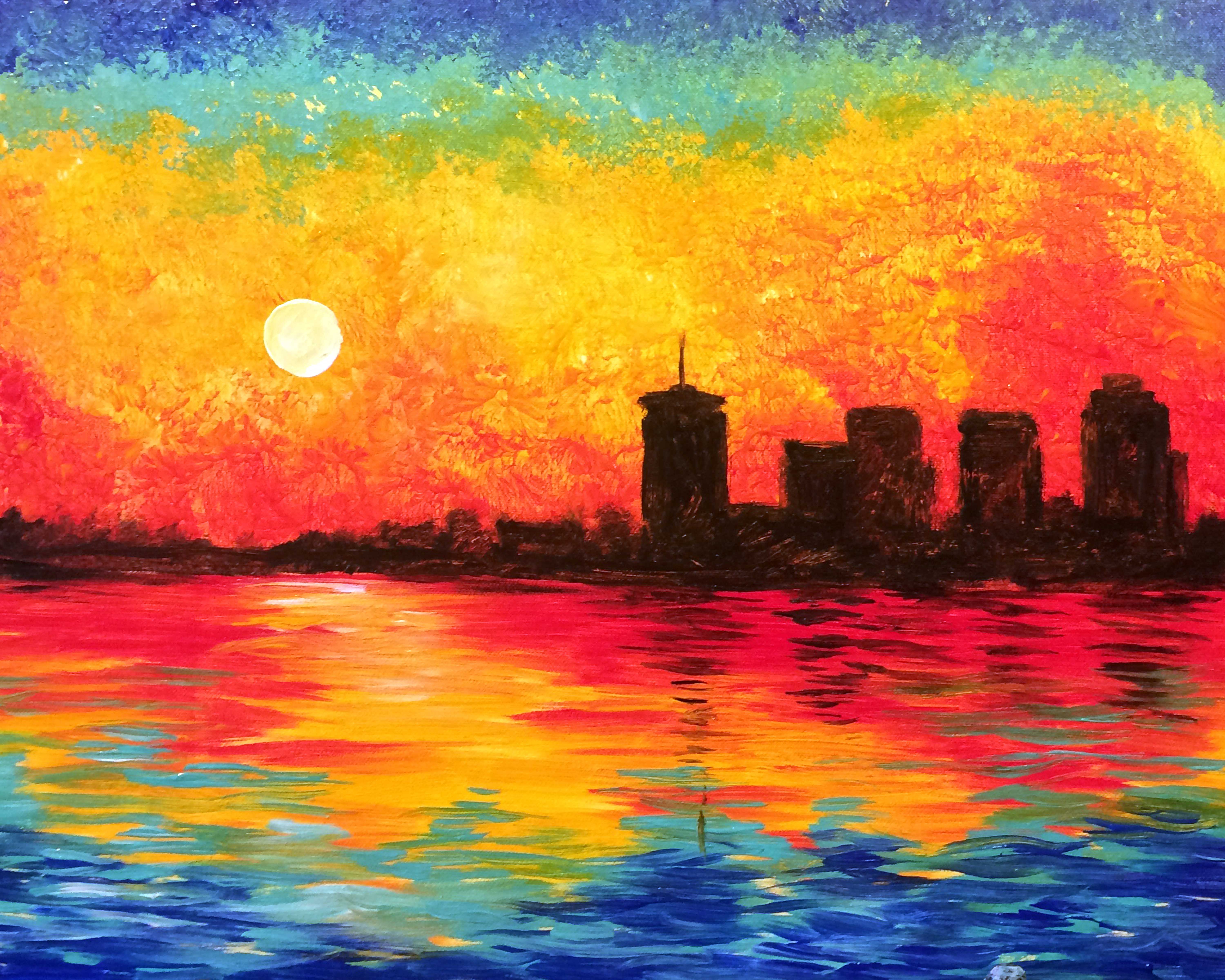 Tulsa Sunrise Pinot's Palette Painting