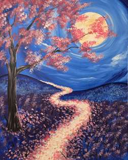Moonlit Blossom Path