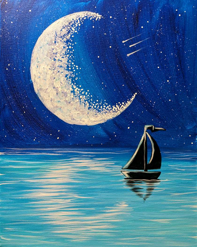 Moonlight Background Drawing How To Draw Scenery Of Moonlight Night Scene
