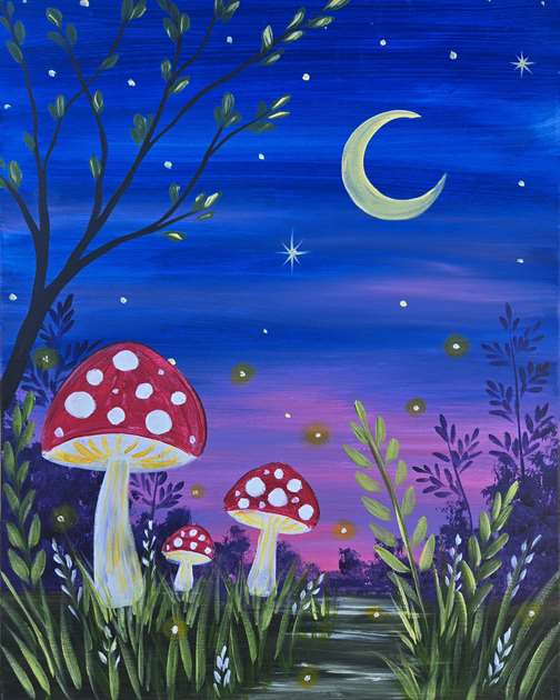Moonlit Mushrooms
