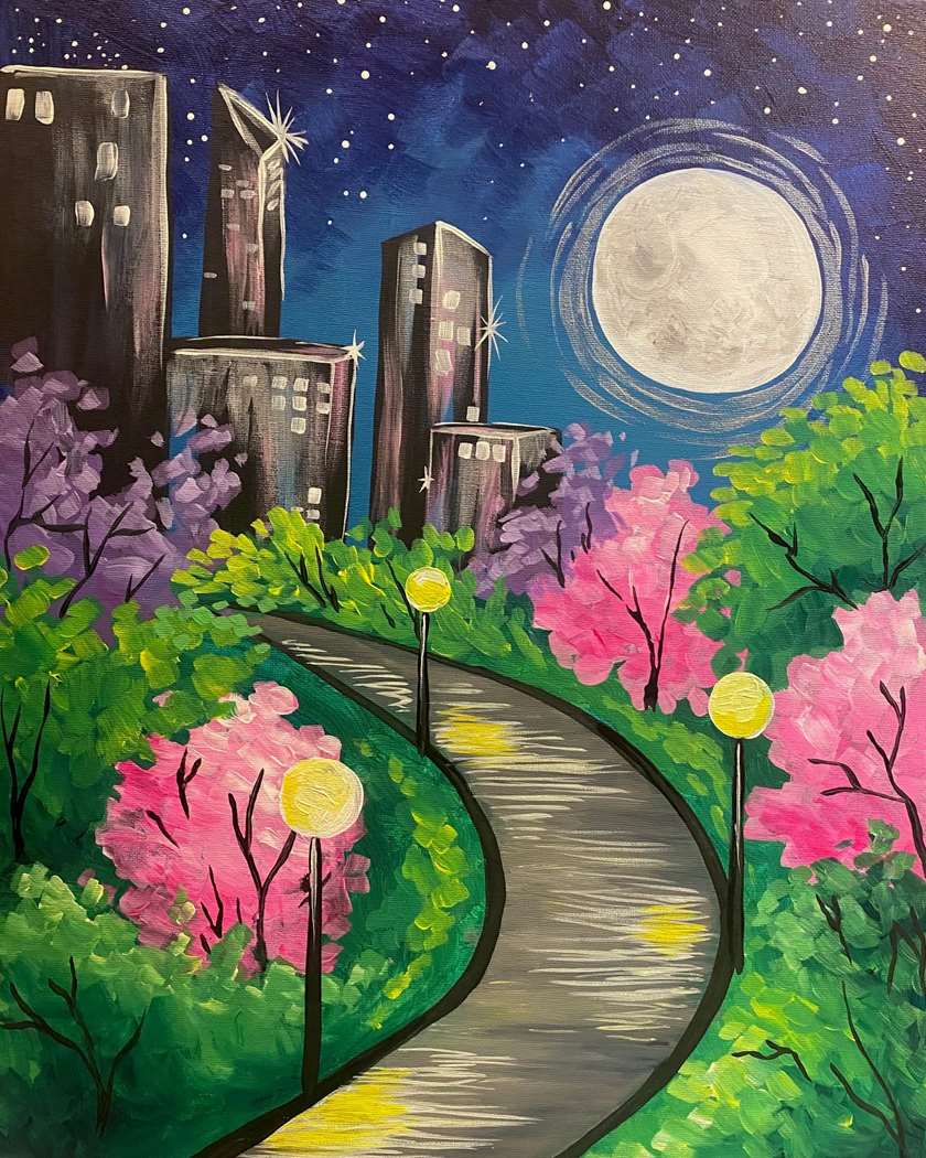 Moonlit Path To The City