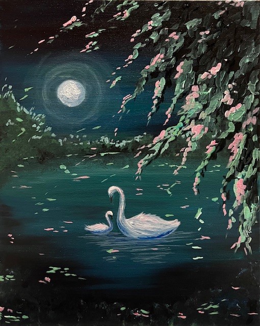 Moonlit Swan Lake