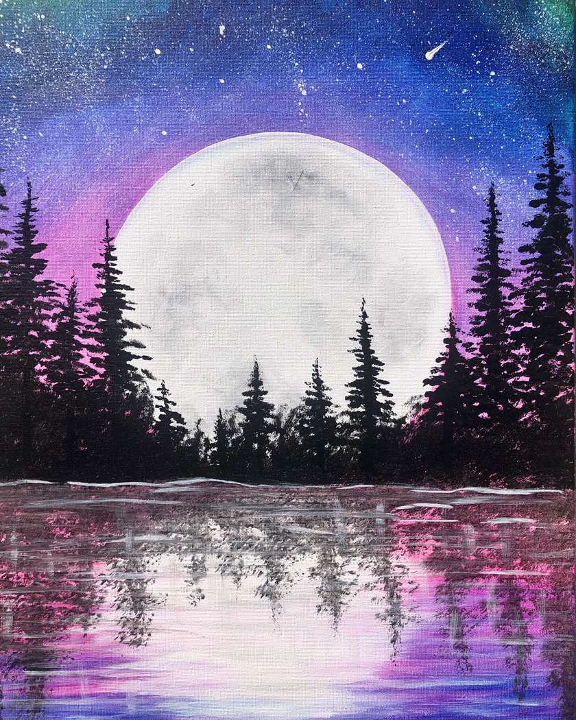easy moon paintings