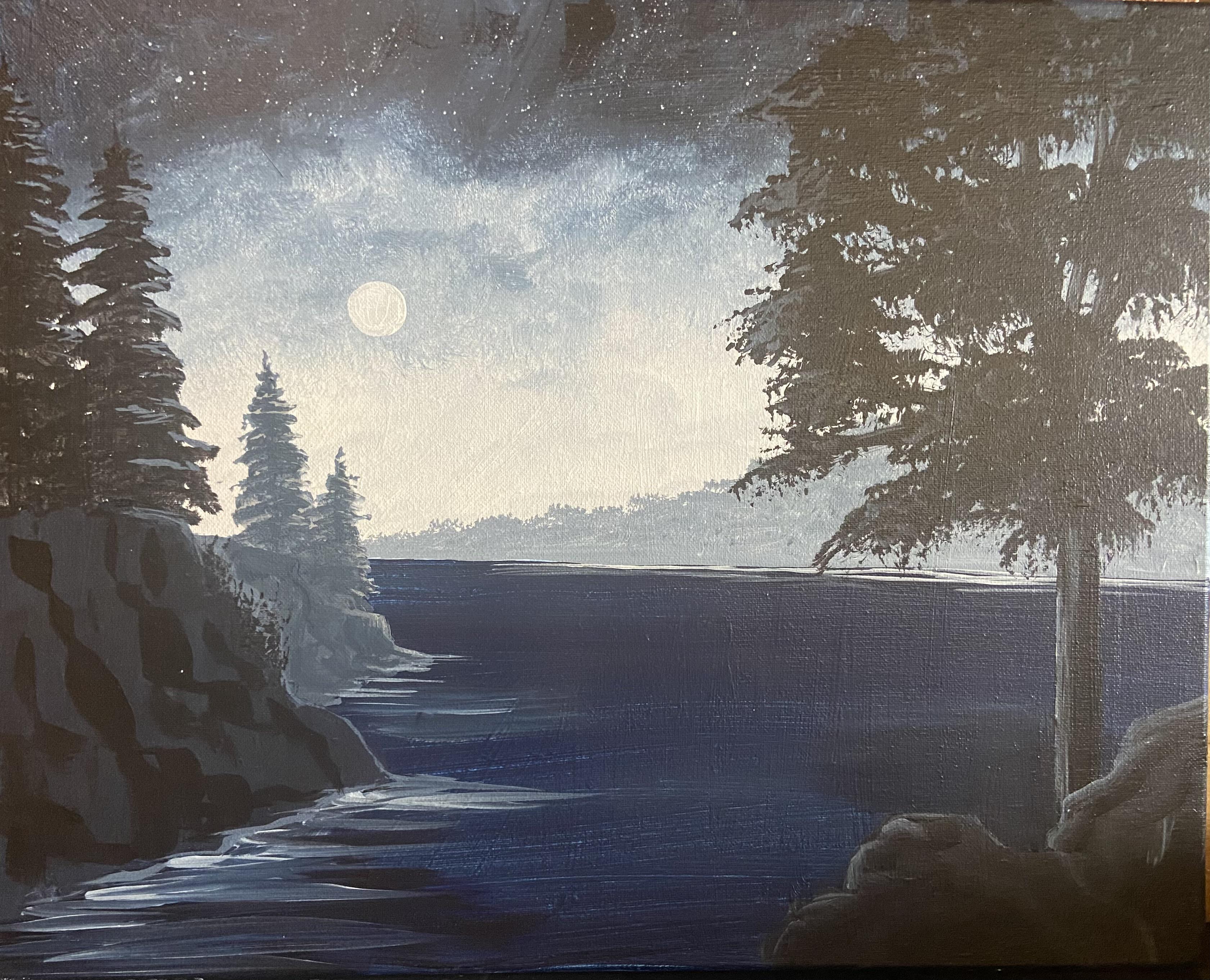 Moonscape Lake - Pinot's Palette Painting