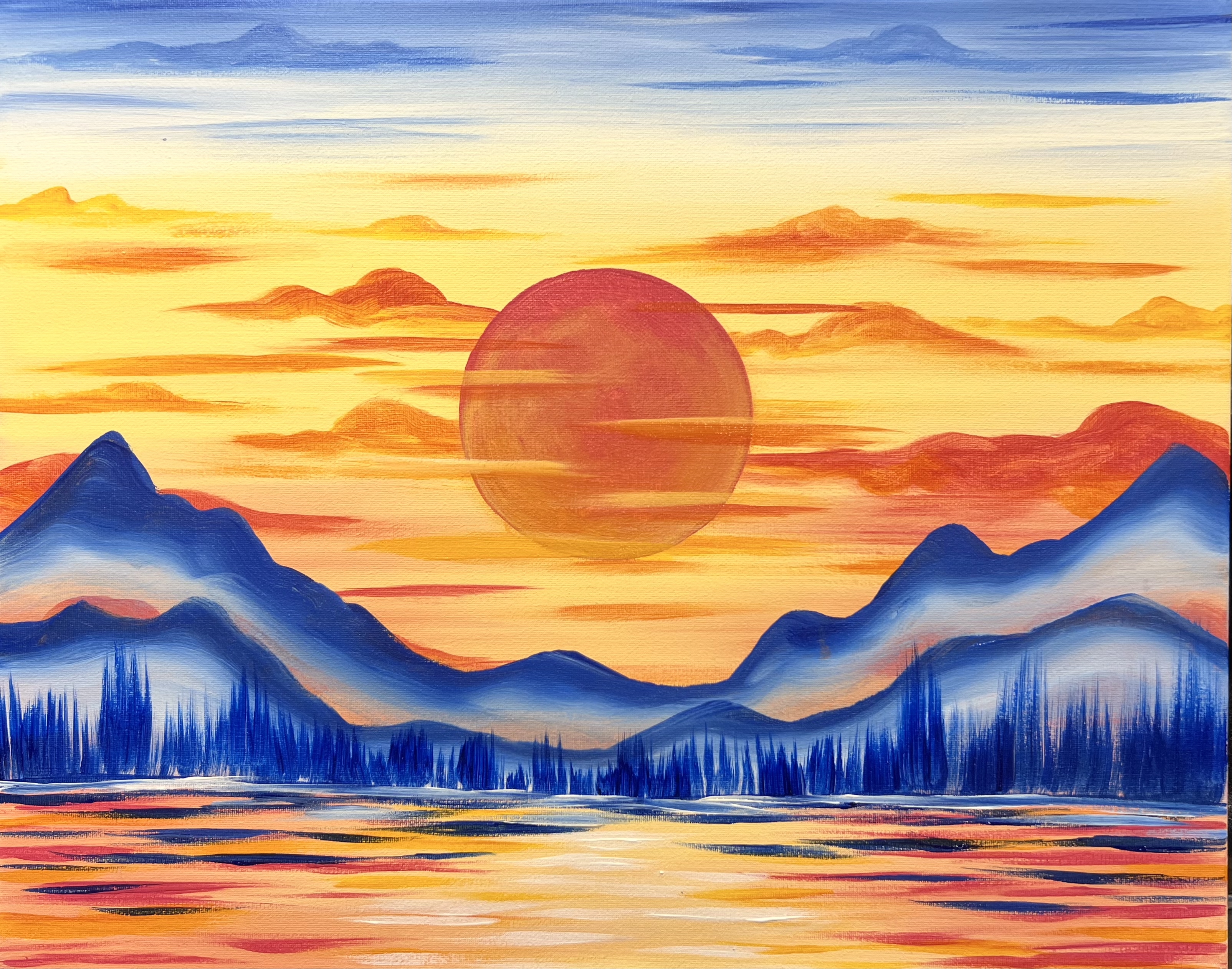 絵画 Mountain glow Mountain Glow - Pinot's Palette Painting