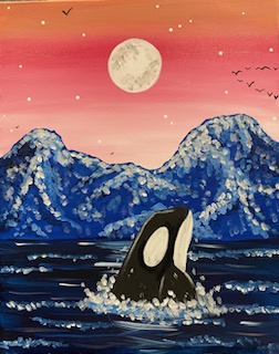 Mountain Moonrise Over Orca - Pinot's Palette Painting