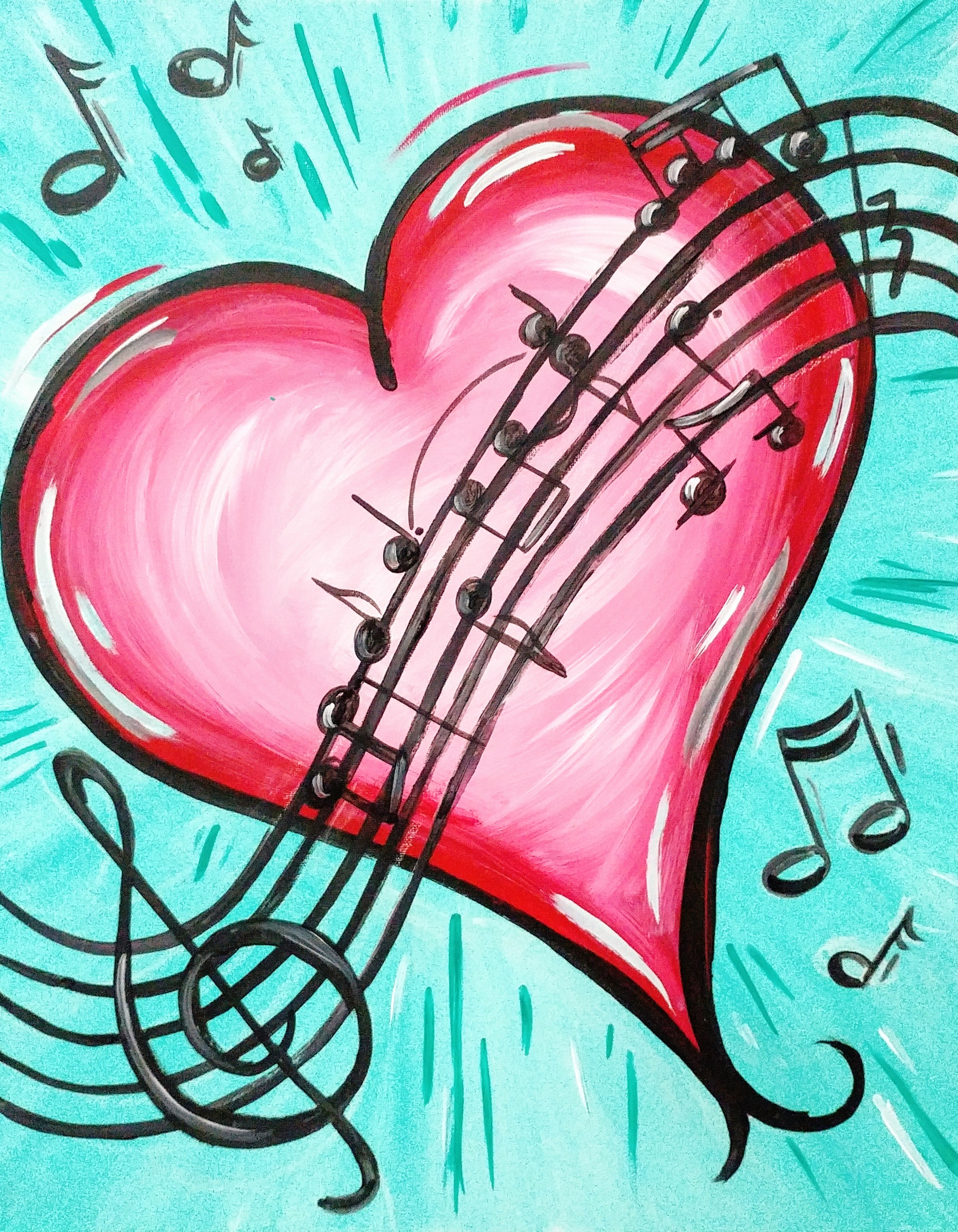 Musical Heart - Pinot's Palette Painting