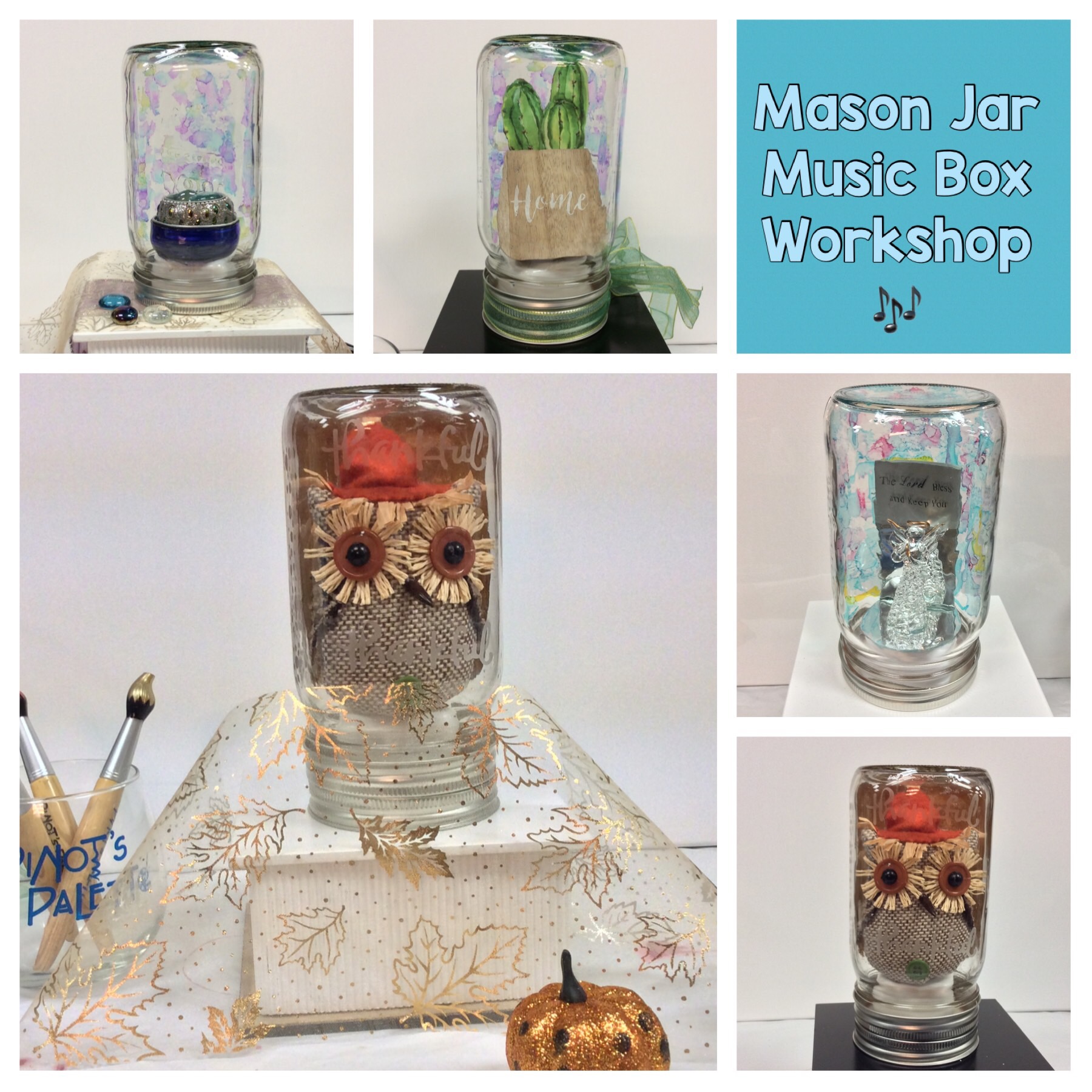 Musical Mason Jar Music Box Craft Pinot's Palette Painting