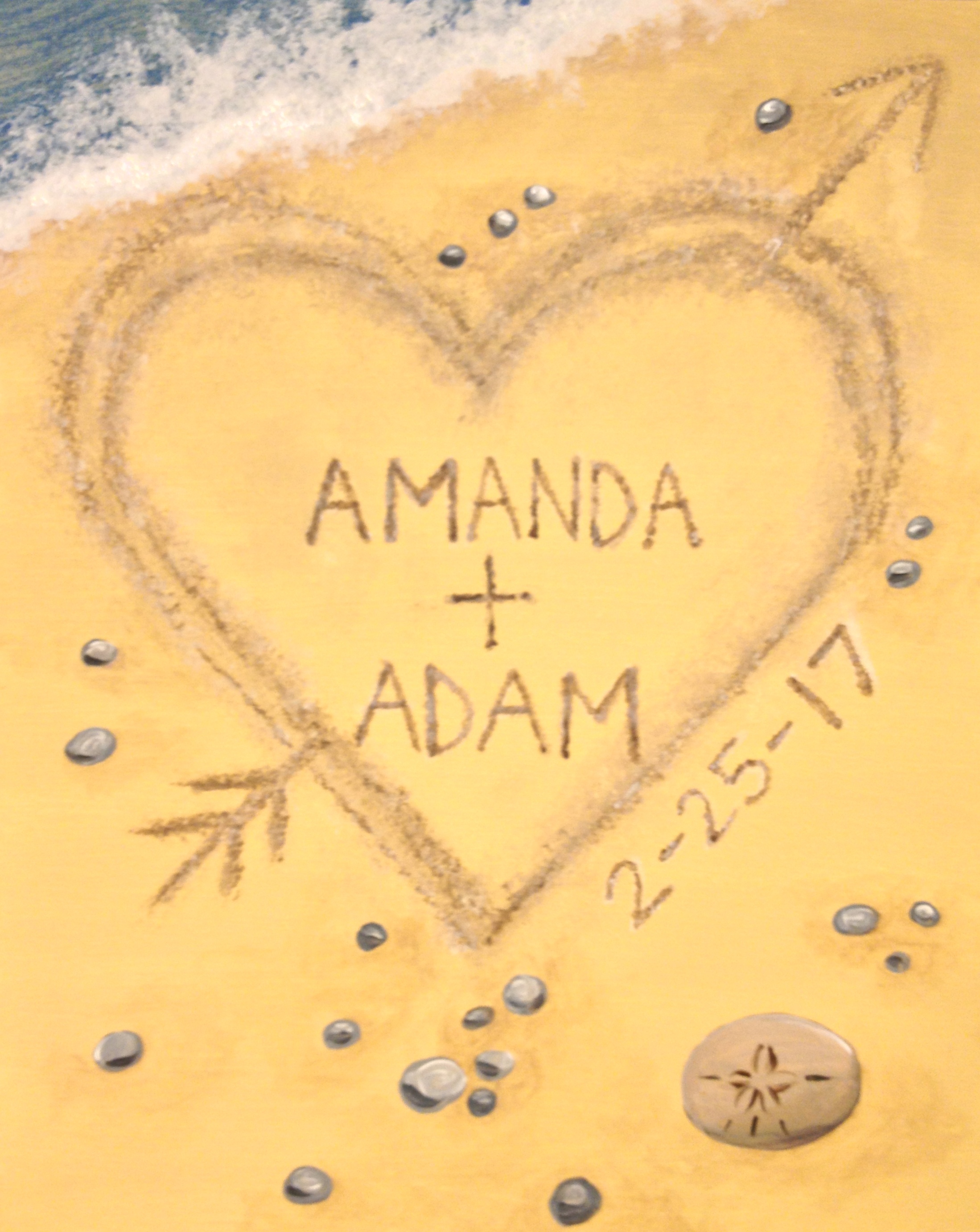 Names in the Sand - Pinot's Palette Painting