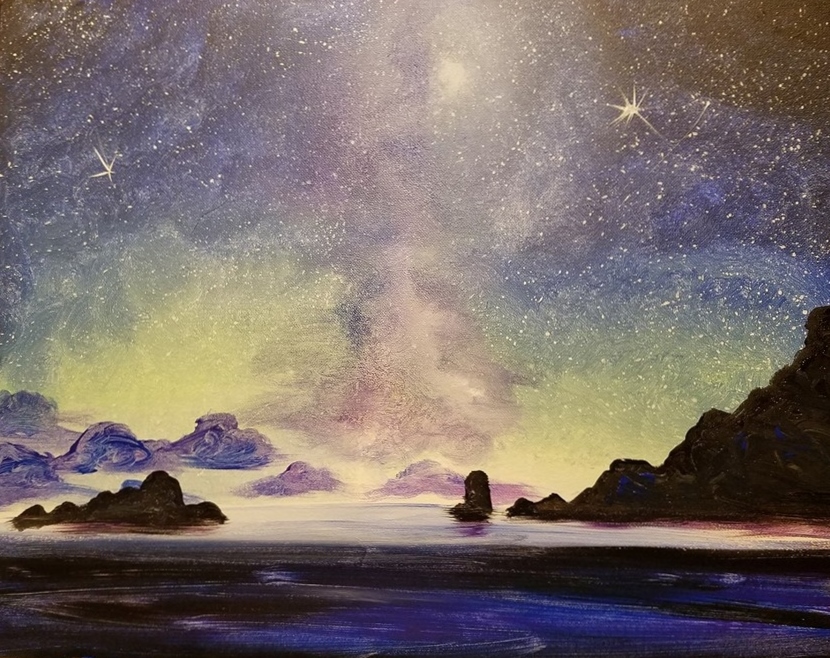 New Zealand Lights - Pinot's Palette Painting