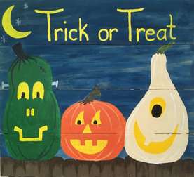 Nighttime Trick or Treat Wood Pallet Sign