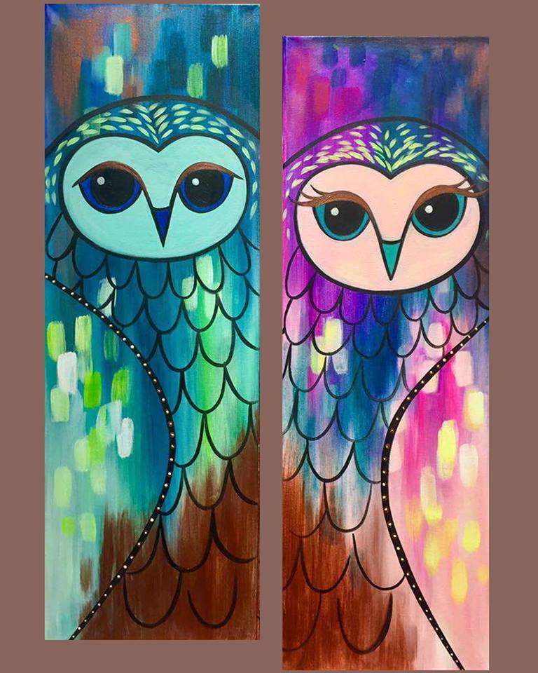 Opulent Owl Mates Date Night Pinot s Palette Painting opulent-owl-mates-date-night-pinot-s-palette-painting