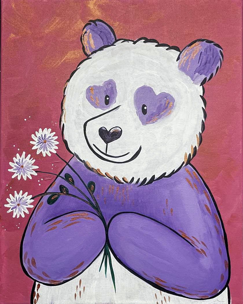 Panda s Posies Pinot s Palette Painting Panda s posies pinot s palette painting