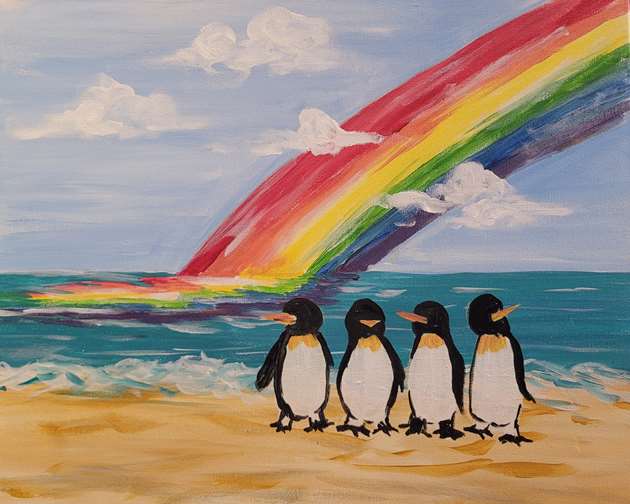 Penguins on a Beach