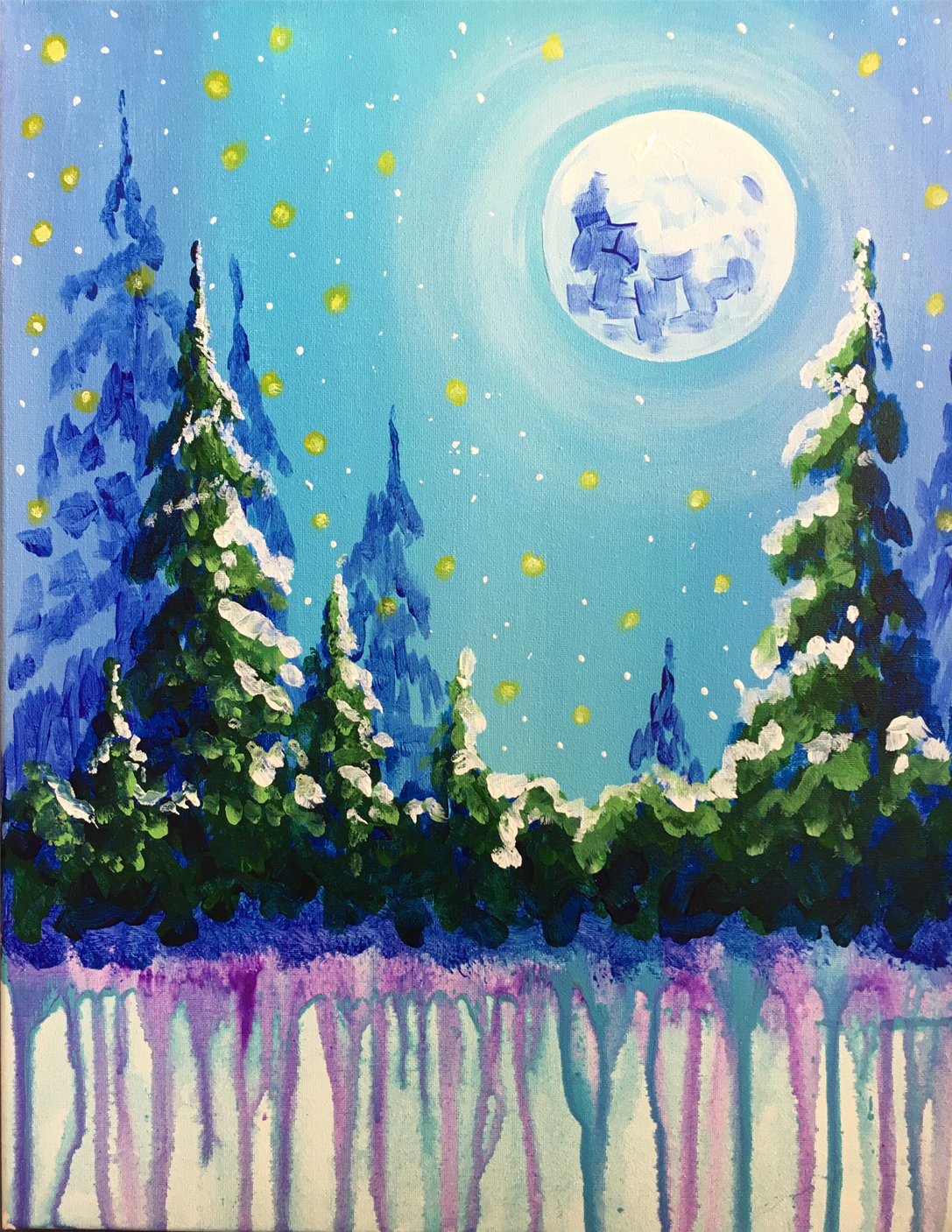 Periwinkle Moon - Pinot's Palette Painting