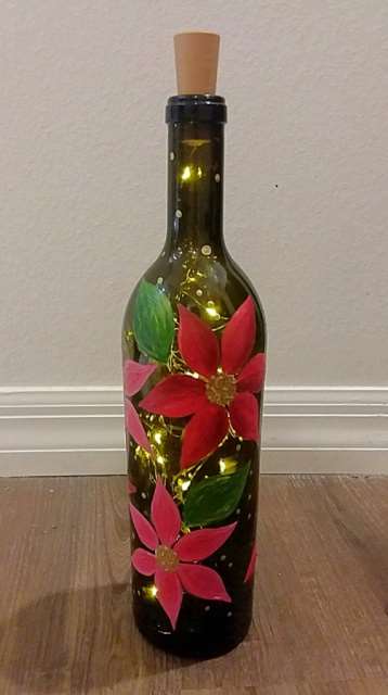 Poinsettia Wine Bottle
