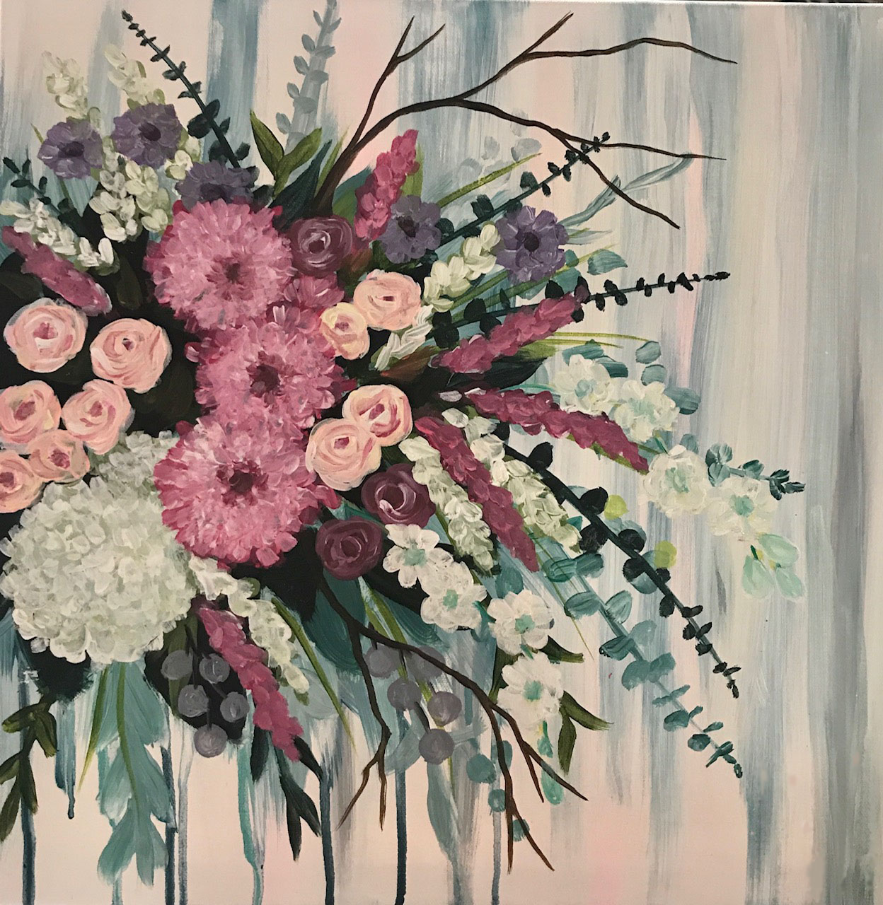 Precious Petals Pinot's Palette Painting