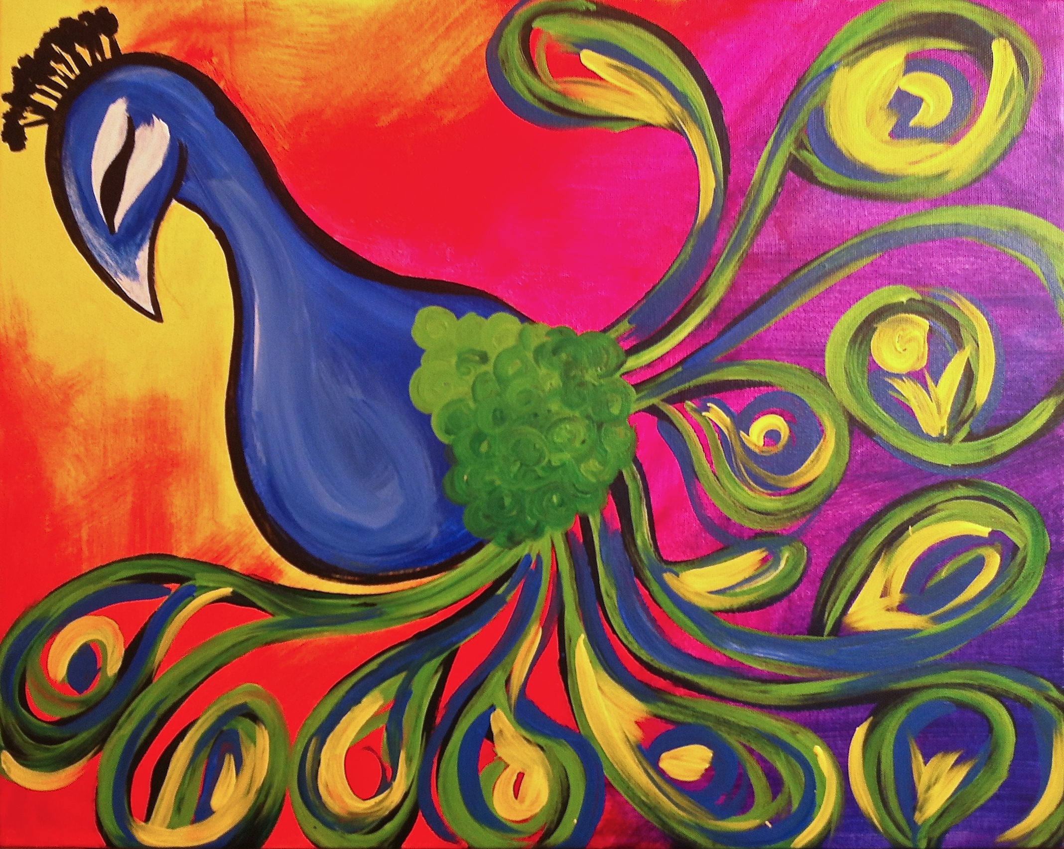 Psychedelic Peacock - Pinot's Palette Painting