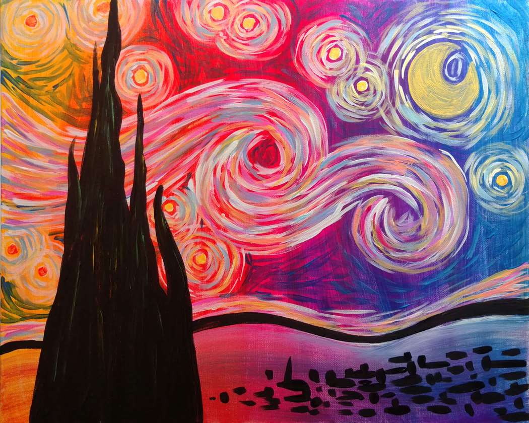 Black Light - Glow Night!! Most Popular Blacklight painting.  Only 24 total seats available!