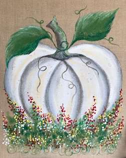 Pumpkin Flower Patch - Burlap Canvas