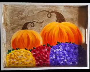 Pumpkins and Mums Tea Tray