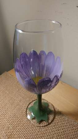 Purple Flowered Glass