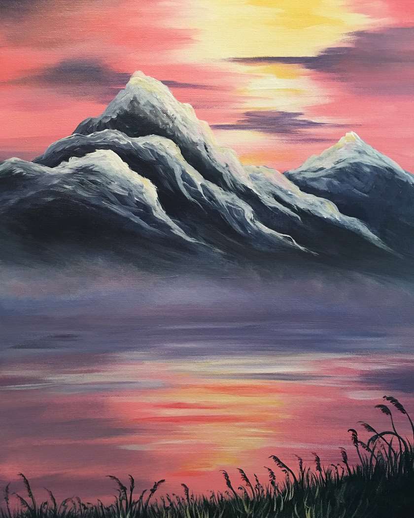 Purple Mountains Majesty - Pinot's Palette Painting