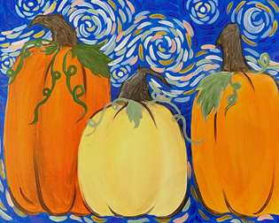 Rainbow Starry Night Pumpkins