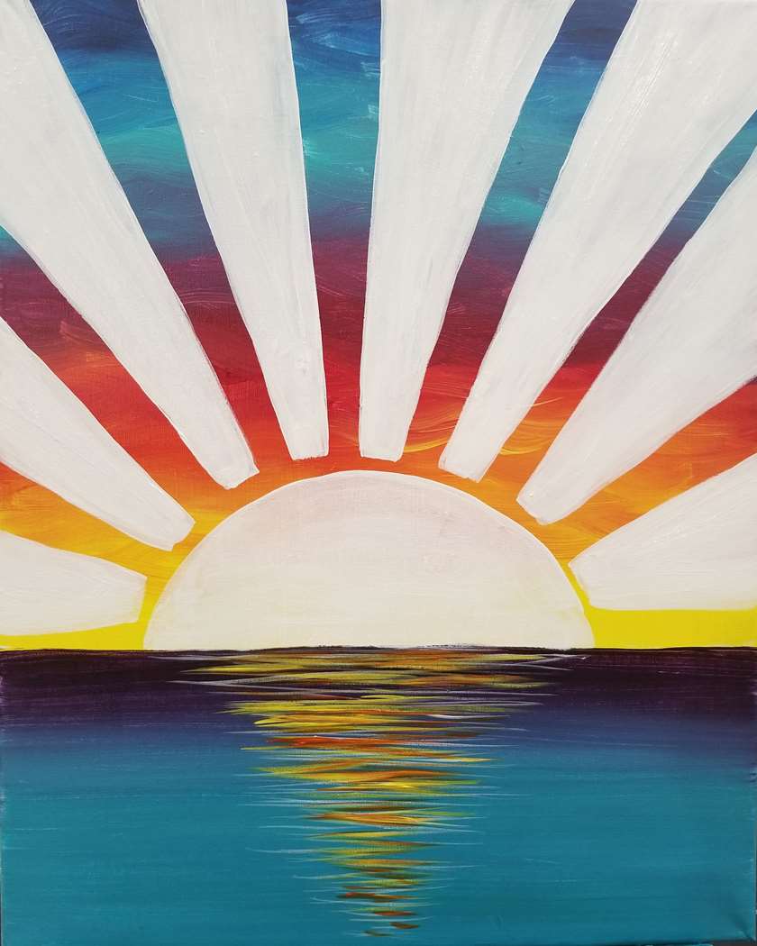 Simle Sun Rise Easy Sunrise Paintings