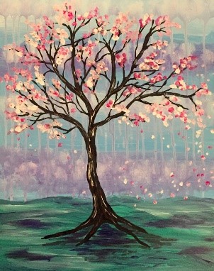 Rainy Day Blossoms - Pinot's Palette Painting