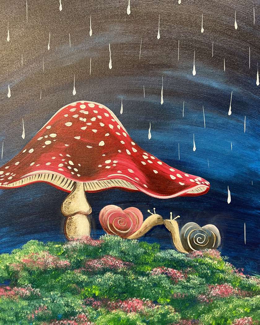 Adorable mushroom painting!