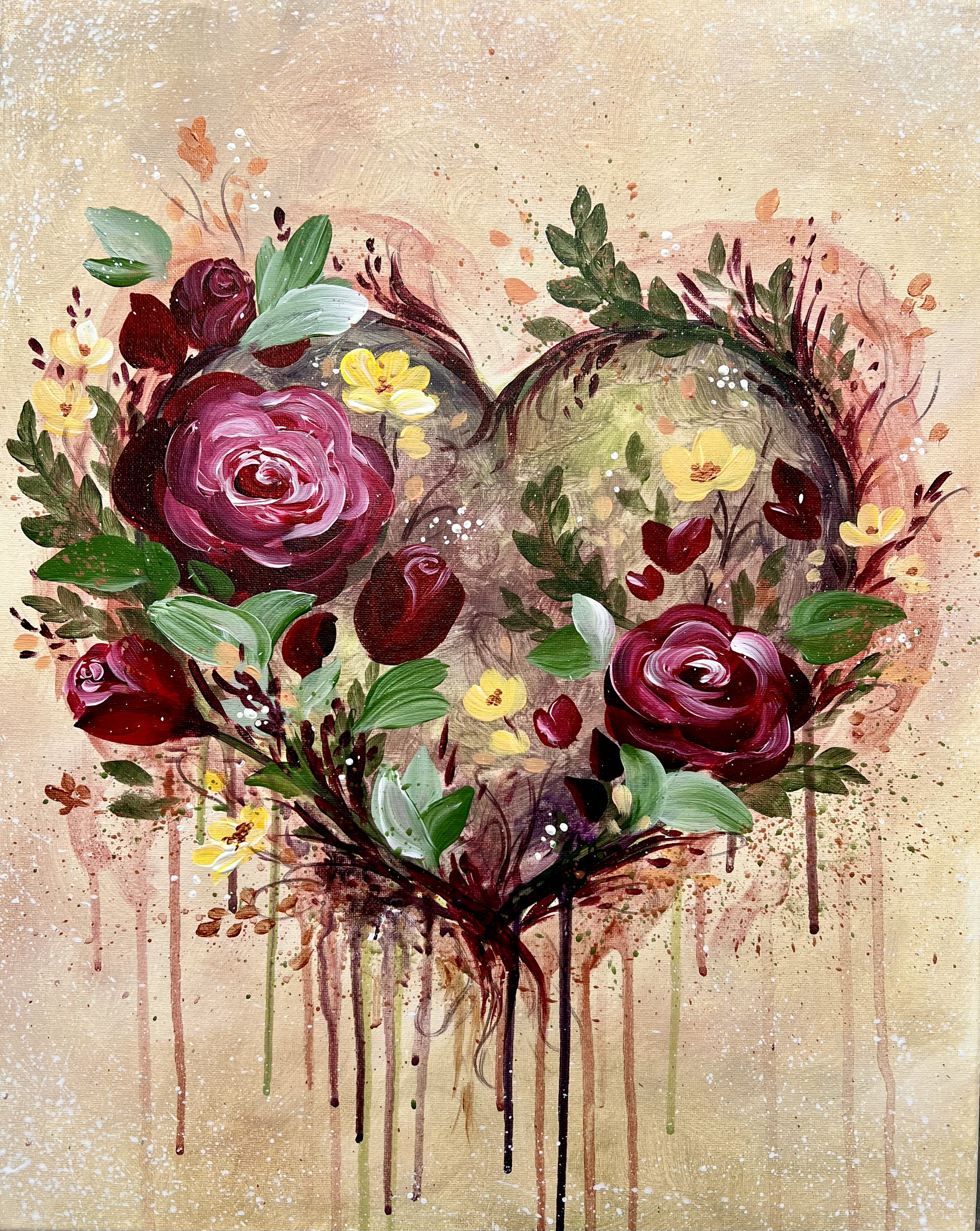 Roses from the Heart - Pinot's Palette Painting