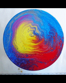 Round Canvas Acrylic Pour Art