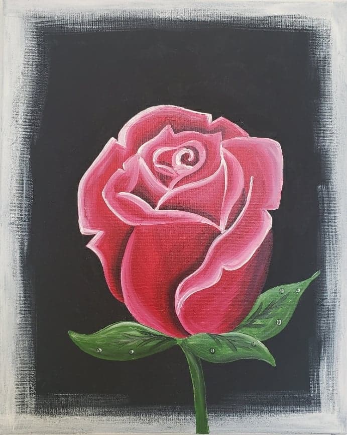 Ruby Red Rose Pinot's Palette Painting