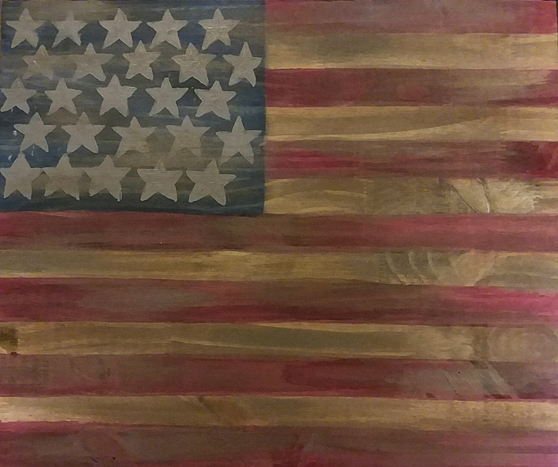 Rustic American Flag Pinot S Palette Painting